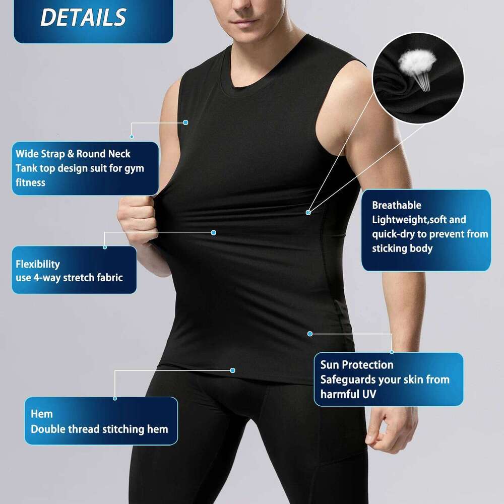 Men Compression Tank Top Tummy Control Sleeveles Fitness Shirts Slimming Belly Stomach Body Shaper Vest Gym Clothing 26Y0313