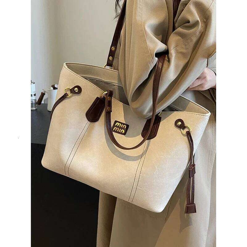 High Quality Light Luxury Simple Designer Retro Large Capacity Underarm Tote Bag Fashion Trend One Shoulder High Value Handbag XIU LAI SI