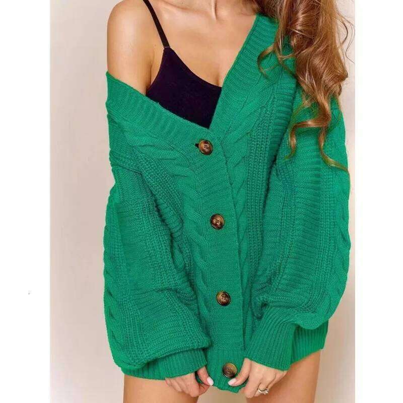 Spring New Bohemian Women's Cardigan V-Neck Long-sleeved Sweater Autumn Retro Elegant Single-breasted Knitwear Jacket Z260313