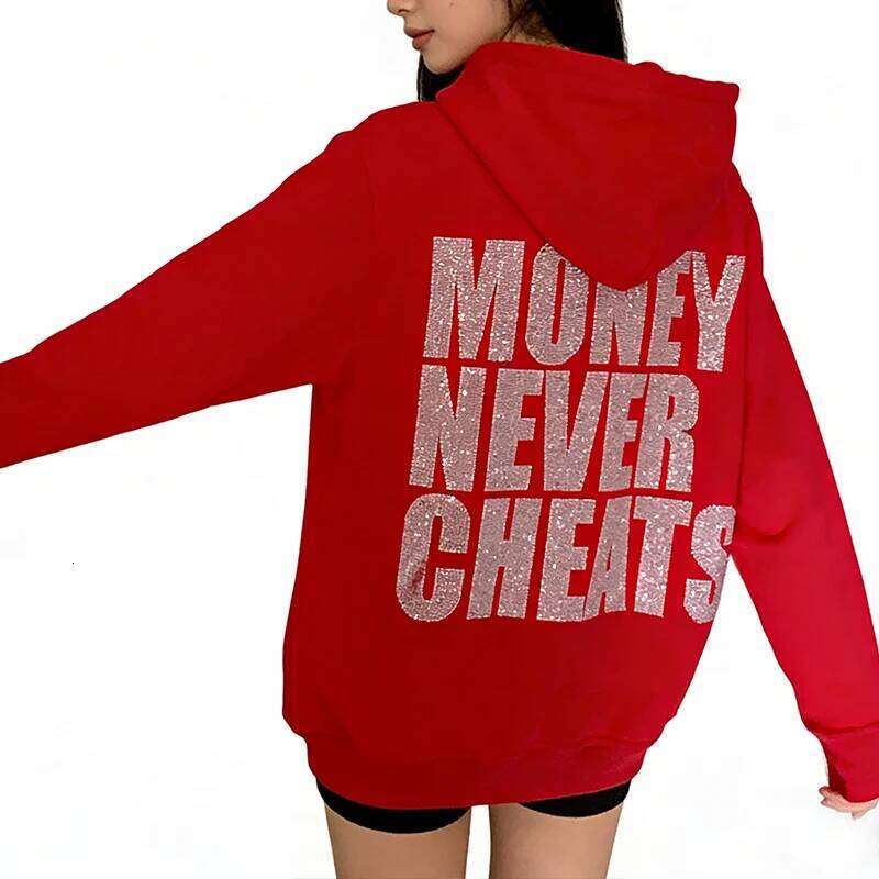 High Street Letter Rhinestone Creative Long Sleeve Casual Hoodie Aesthetic Dopamine 2000s Autumn Winter Women Zipper Sweatshirt Z260315