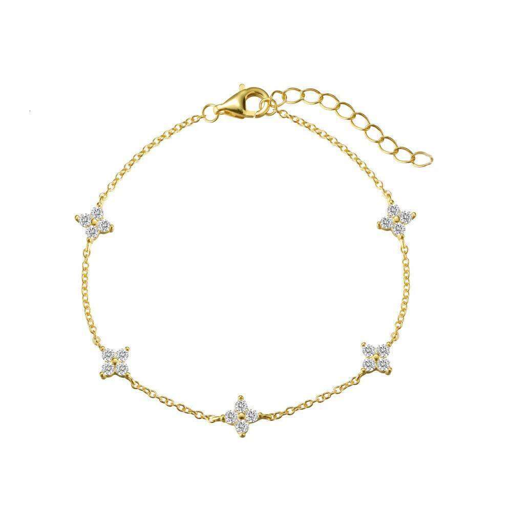 New Stainless Steel Zircon Necklaces for Women 18K Gold Plated Grass Collar Chain Necklace Jewelry Gift H260312