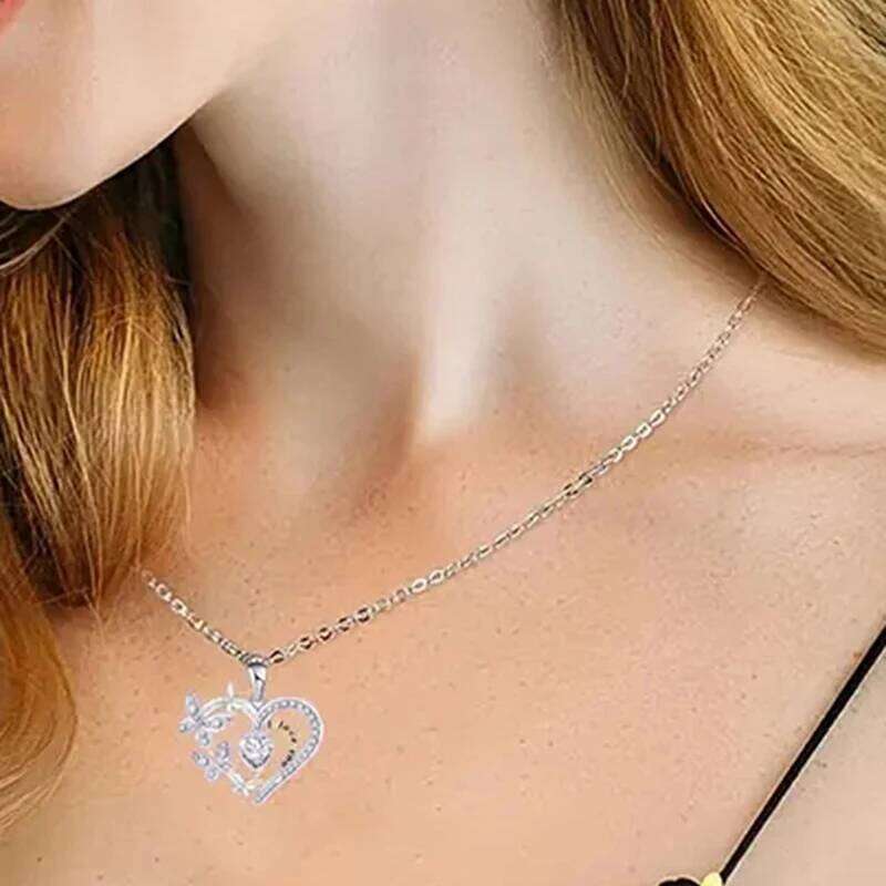 Huitan Purple/White Butterfly Pendant Necklace for Women Aesthetic Female Neck Accessories Wedding Party New Trendy Jewelry H260312