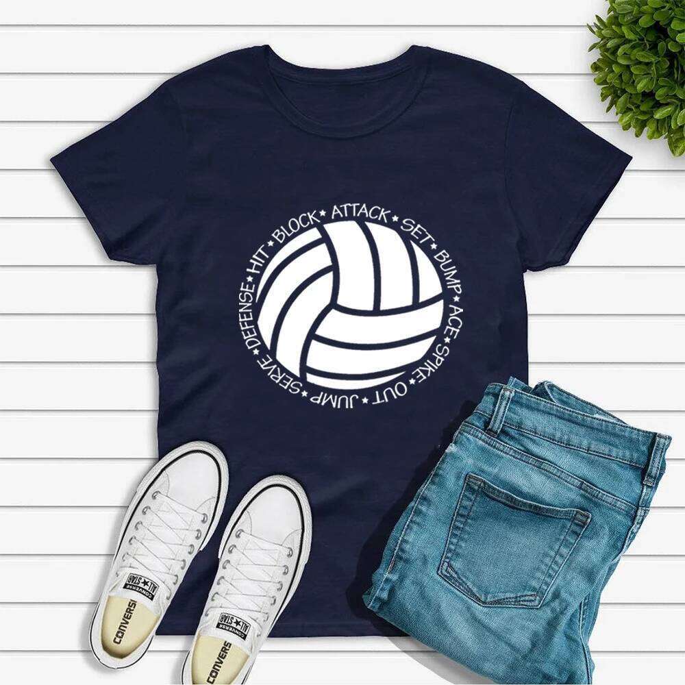 Script Sports Team Men Women Unisex Graphic Tee Volleyball Lover Shirt Z260314