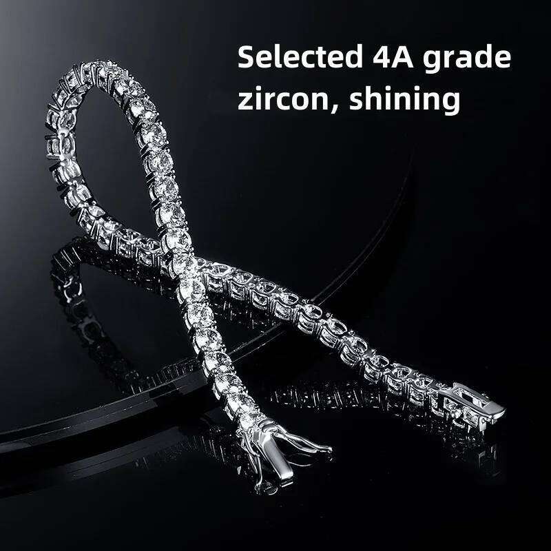 Factory price 925 silver plated 18K gold 4A grade Zircon tennis bracelet for men and women fashion personality exquisite jewelry Z260313