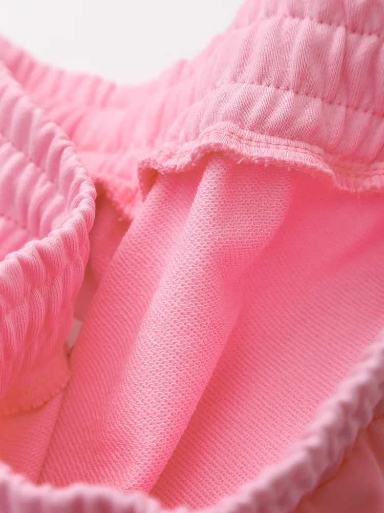 HH Summer Women Casual T Shirt Pant Sets Elegant Pink O Neck Short Sleeve T-Shirt Drawstring Loose Trousers Spring Suit M260313