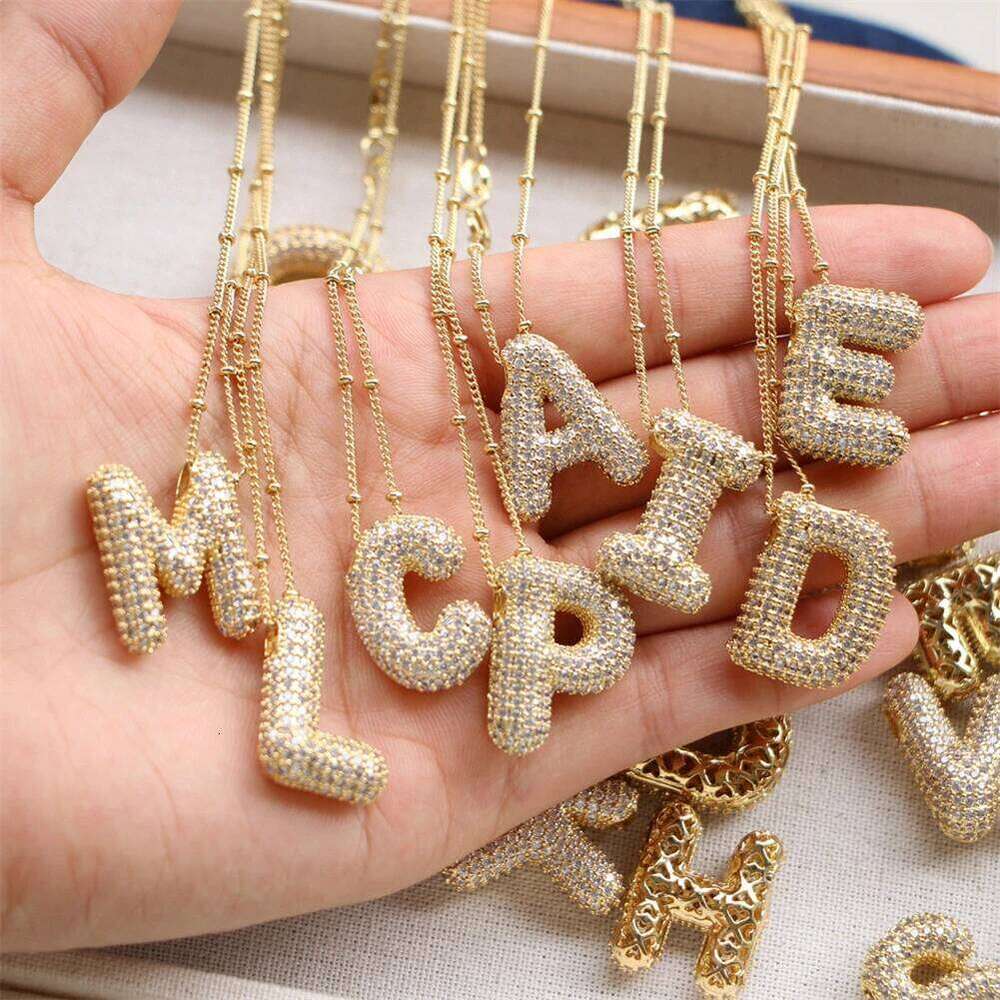 Vintage Stainless Steel Golden letter pendant A-Z Alphabet Initial Necklace for Women Box Chain Collar Jewelry Gift H260312