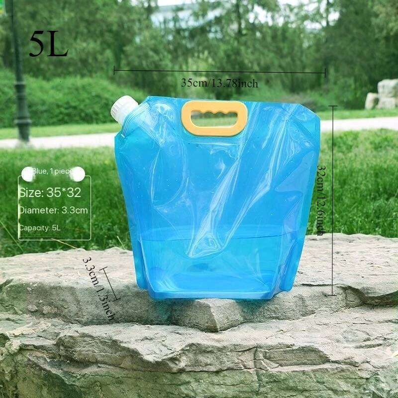 1PC Foldable Portable Storage Bag - Thickened Large Capacity Hiking Camping Water Pouch with Handle & Drinking Spout Z260314