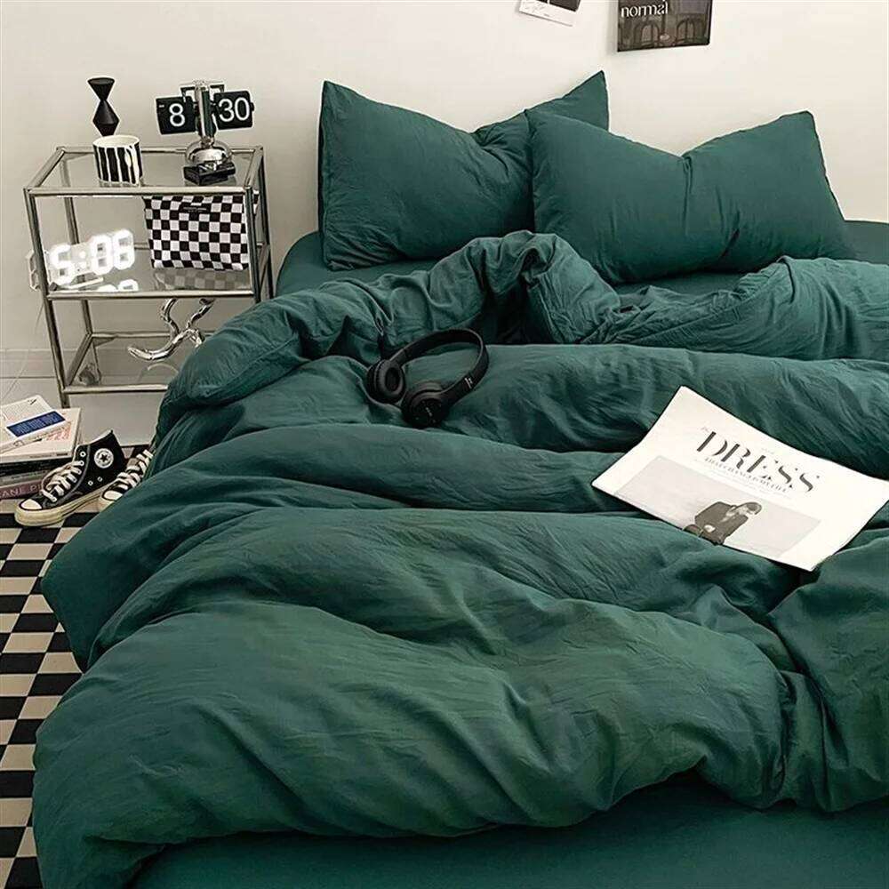 Y1 HomeThick Pure Brushed Sheets, Duvet Cover Set, Four Piece Bedding Set Bed Sheet, Fully Enclosed for Home Gift H260312 - view 4