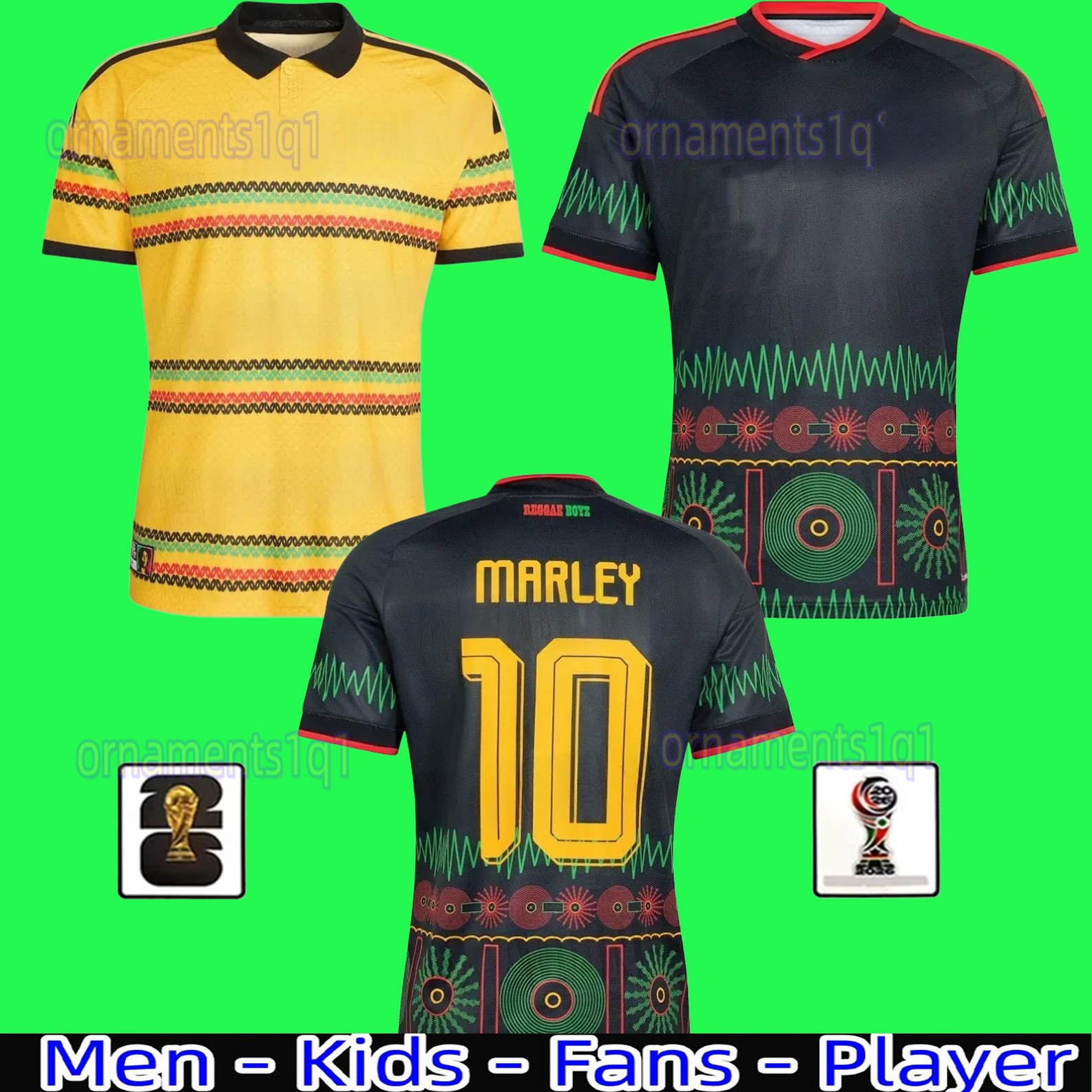 2026 Jamaica soccer jerseys 26 27 national football shirt team Bailey ANTONIO Nicholson MORRISON home away MEN kids maillots de foot camesitas de futol Bob Marley