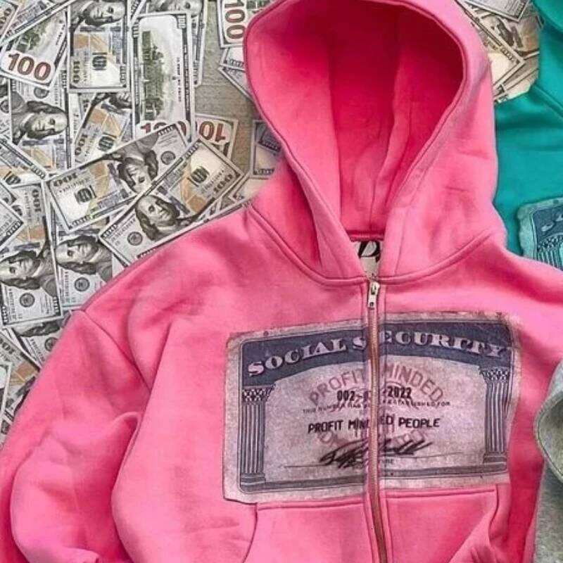 Autumn winter new retro printed hooded sweatshirt Y2K style streetwear outfit and women casual top men clothing 26Y0313