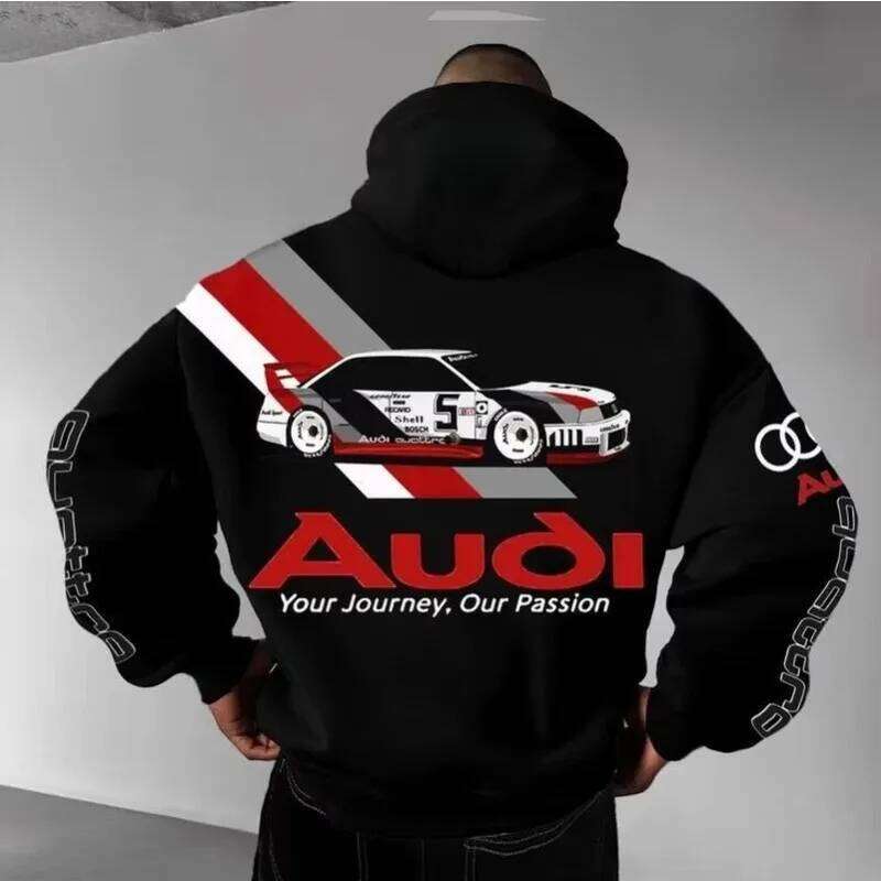 Audi 2025 and Women's Fashion Autumn/Winter Men's Car Enthusiast Sports Logo Premium Printed Casual Hoodie Z260314