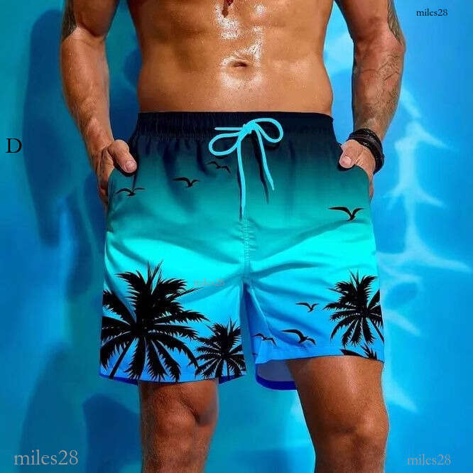 Summer hot-selling coconut tree pattern 3D printed shorts, trendy beach casual shorts for men and women