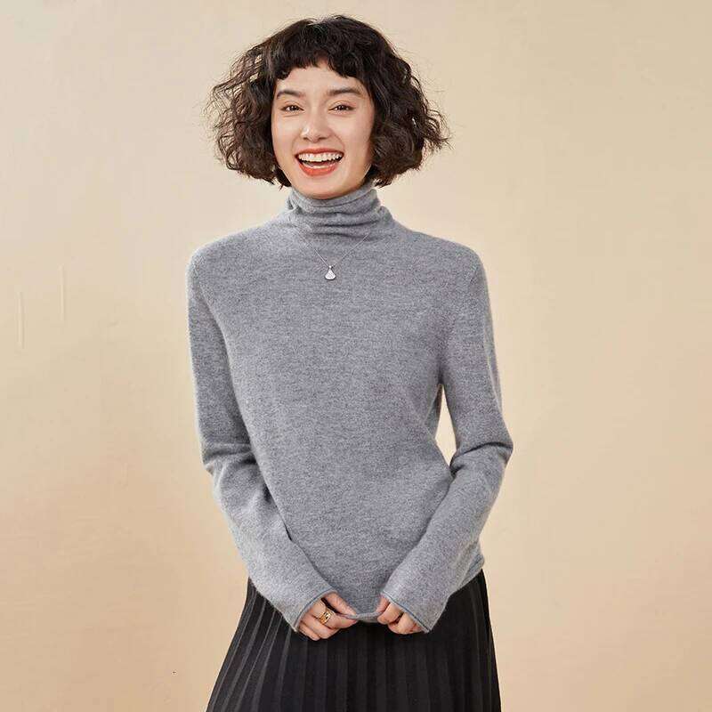 100% Cashmere Sweater For Women Turtleneck Sweaters New Knit Tops Fall Winter Warm Long Sleeve Pullover Fashion Woman Clothing Z260313