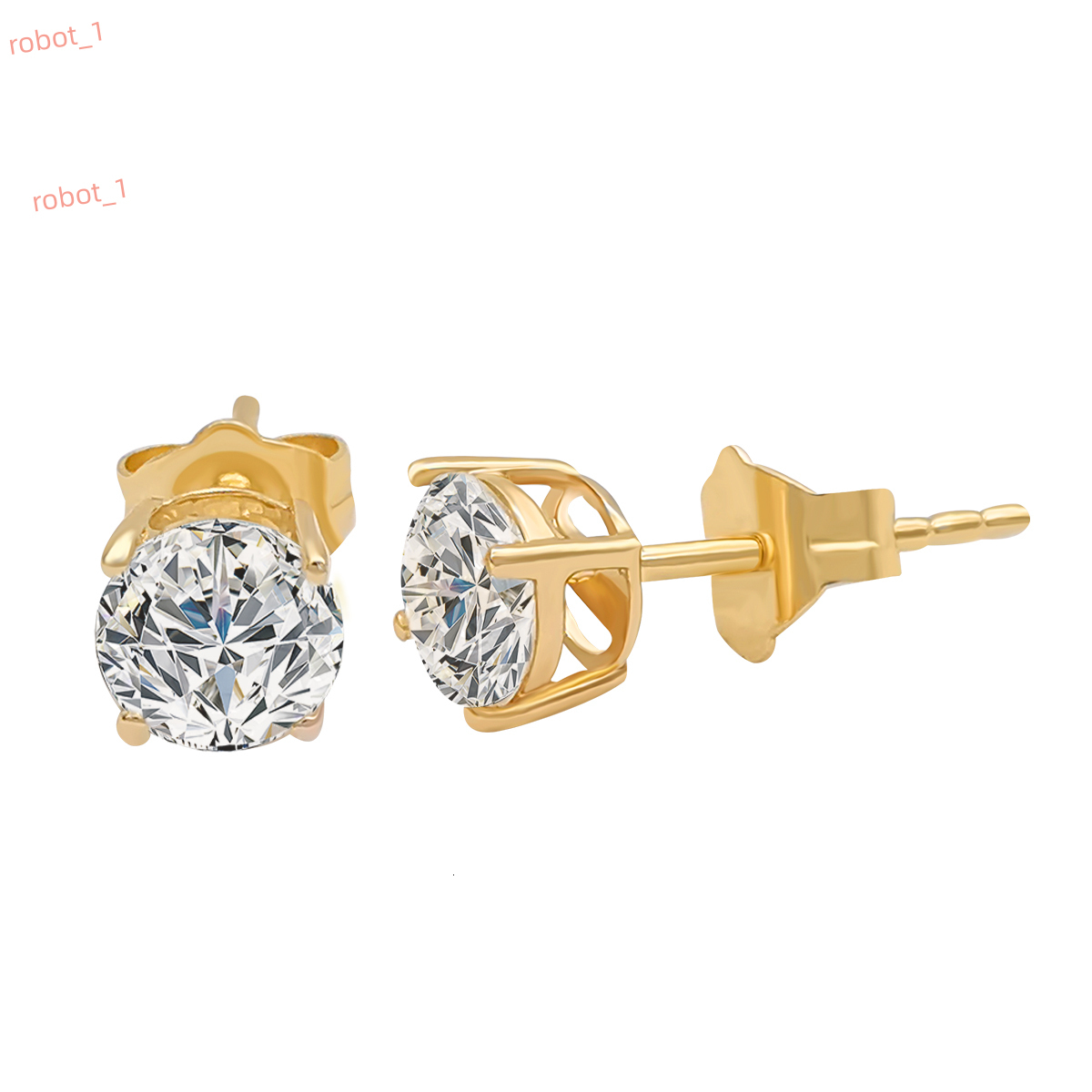 Semi Mount Earrings 14k Gold Jewelry VVS Moissanite Studs Earrings Popular Design