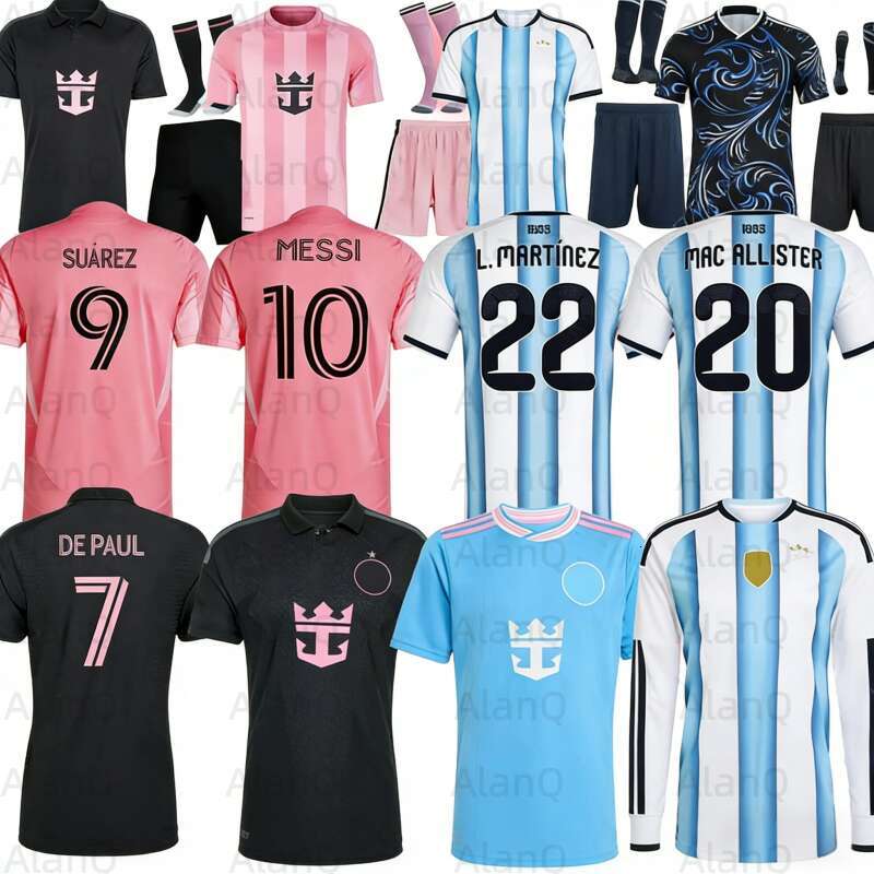 2025 26 3XL 4XL 3 Star soccer Fans Player Soccer Jerseys 25 26 27 MARADONA DI MARIA J. ALVAREZ Home Away FC Men Kids football InterS MiamiS MESSIS SUAREZ MARTINEZ DE PAUL