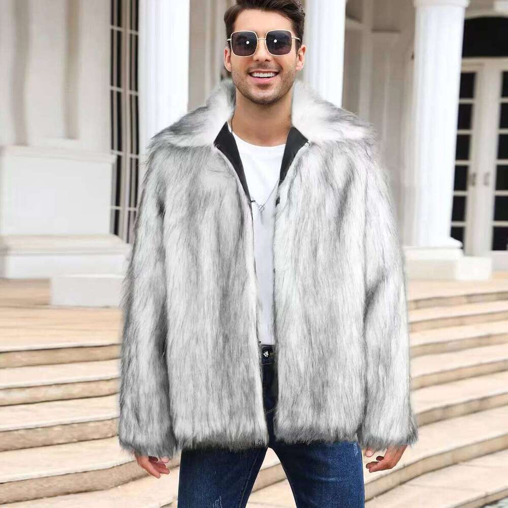 Autumn Winter New Fashion Trend Men Fur Solid Versatile Imitation Jacket Street Thick Warm Wool Coat Mens Loose Clothing Z260313