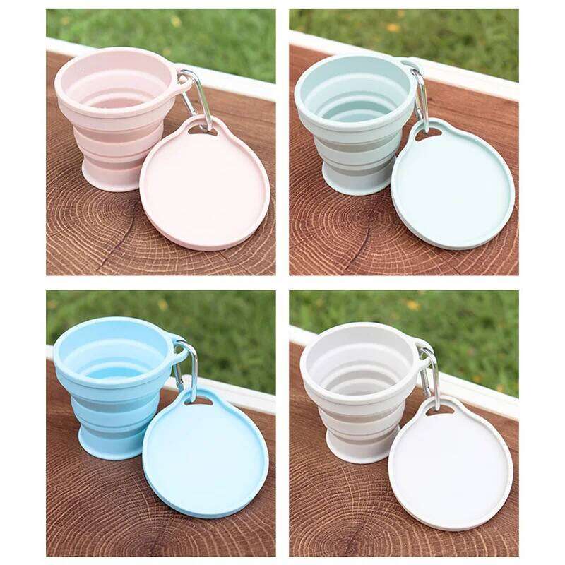 180ML Folding Outdoors with Hanging Hole Creative Water Portable Washing Fashion Travel Silicone Cup Z260314
