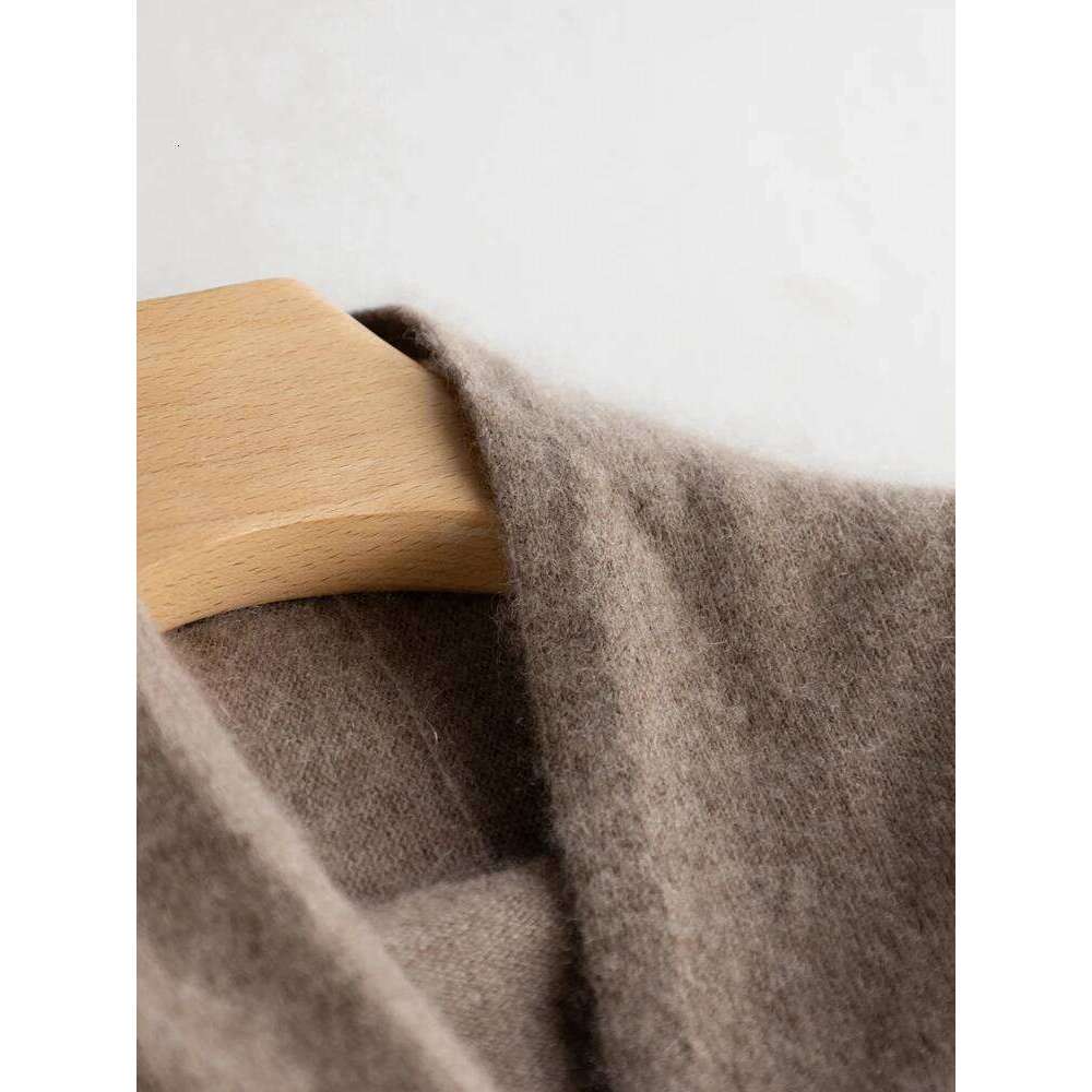 CHICUU Women 100% V-neck Waist Cinching Dresses Autumn Winter Office Lady Grace Luxury Cashmere Knitwear Z260314