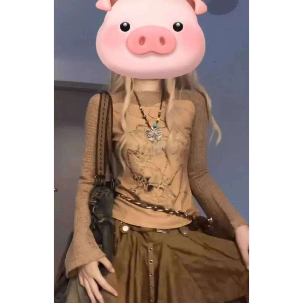 High Street Brand Brown Gothic Harajuku Fashion Retro Striped Casual Loose Streetwear Pleated Short Skirt Women Z260314