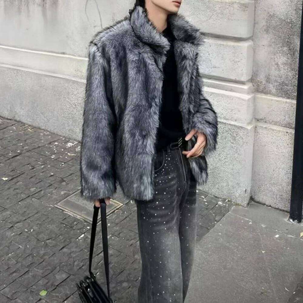 Men Faux Fur Furry Warm Autumn Winter Streetwear Fashion All-Match Trend Youth Soft Casual Comfort Coat Men'S Clothing Z260313