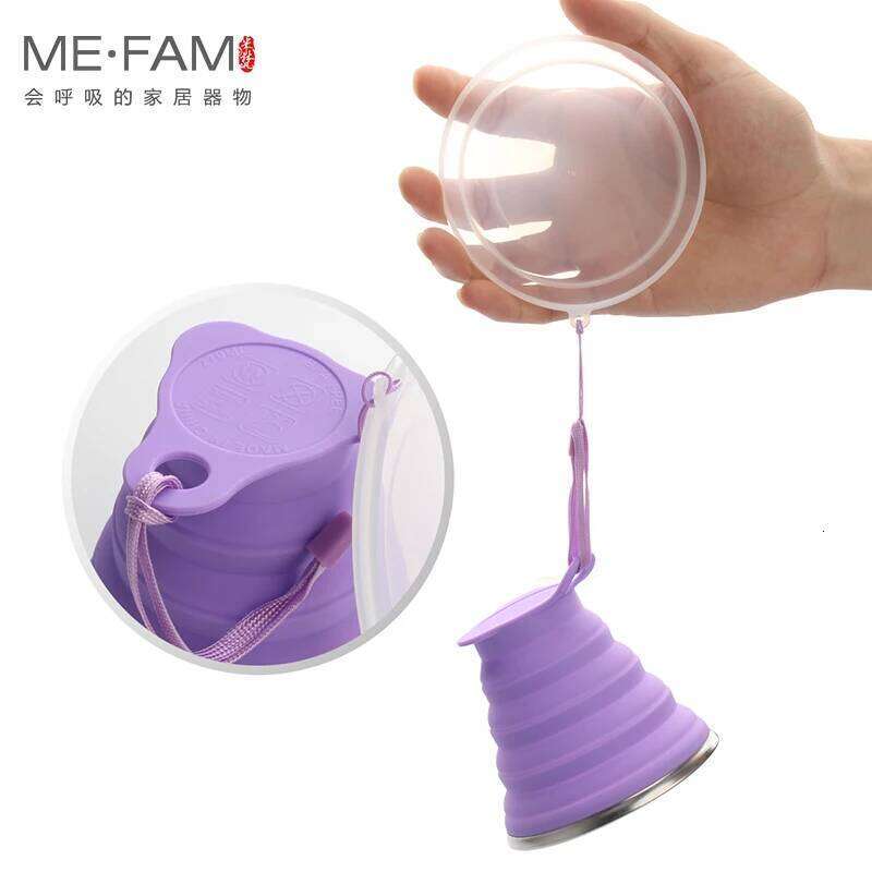 270ml Silicone Collapsible Folding Camping With Seal Lid Set of 4pc Drinking Mug Outdoor Travel Sport Portable Water Cup Z260313
