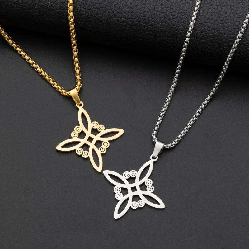 Stainless Steel Simple Witch's Irish Knot Necklace Infinity Witch Women's Casual Charm Jewelry Gift H260312