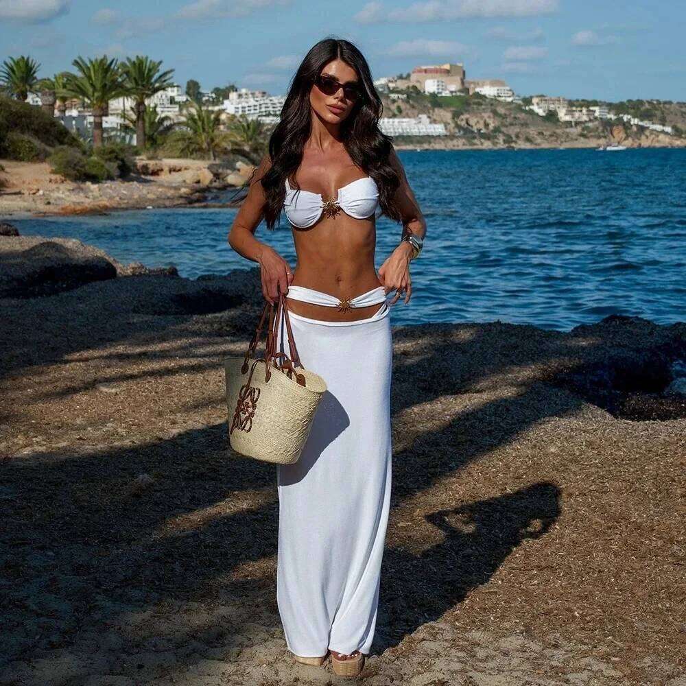 Pure Color Bikini Women's Three-Piece Set Hot Sale Of The Season New Style Tie-Dye Sexy Three-Point Swimsuit Sportswear And Acce 26H0313