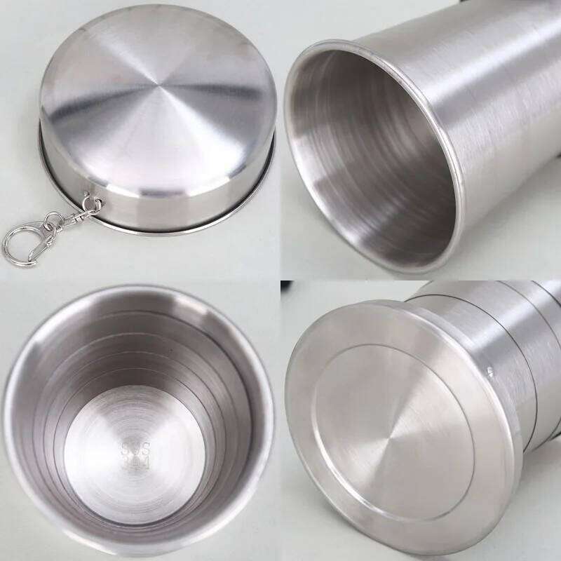 Stainless Steel Collapsible Camping Retractable Telescopic Travel Toiletry Creative Compression Cup Mini Handy oldingCup Z260314