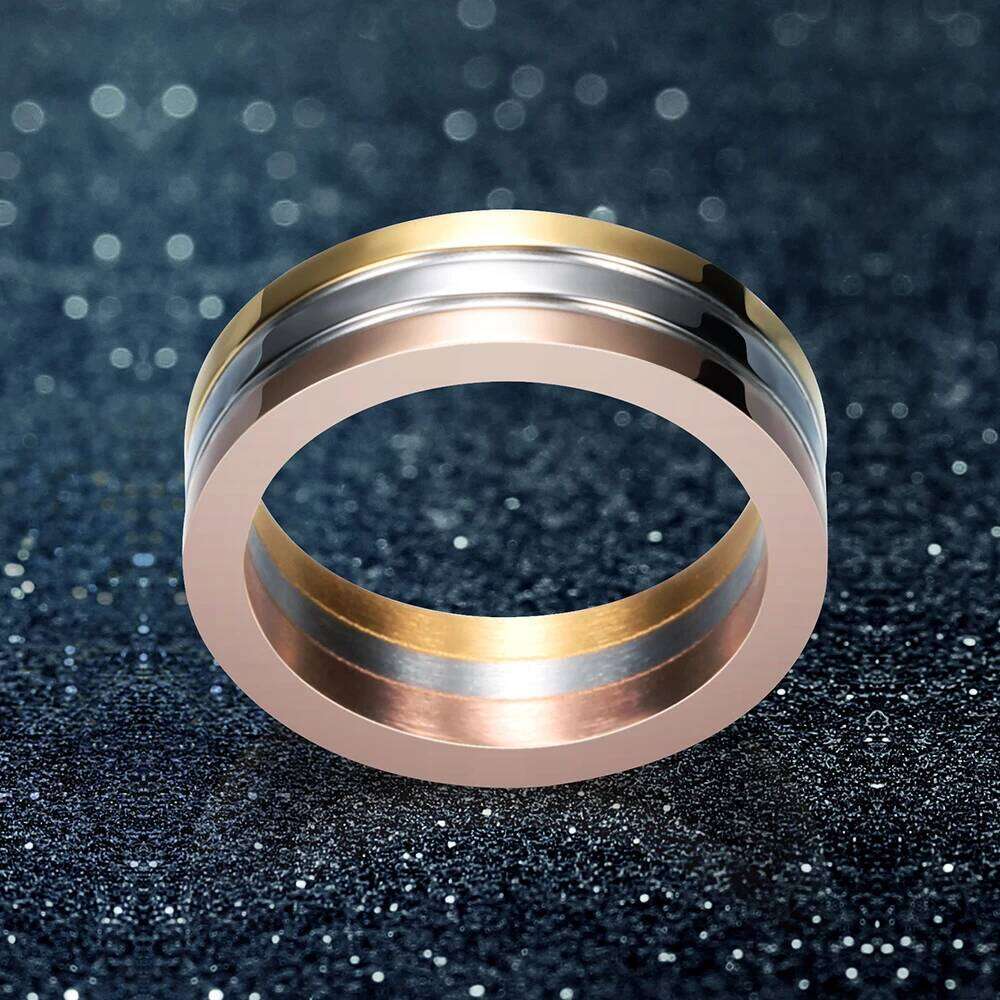 Simple Three-Color Colorful Ring Fashion stainless steel jewelry rings H260312