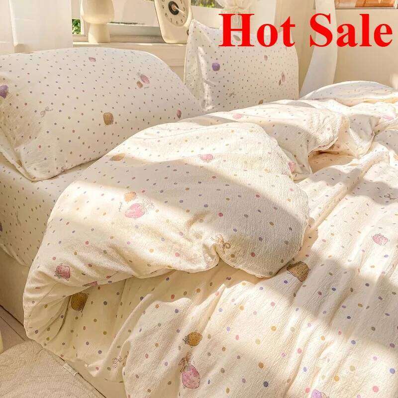 2025 new wrinkled double-layer yarn four-piece set mattress model, cream wind class A cloud feeling super soft kapok kit H260311 H260312 - view 3