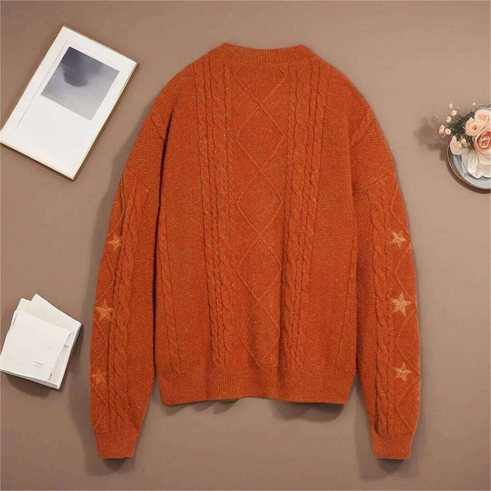 Autumn Women Loose Halloween Orange Cardigan Winter Warm Xmas The Showgirl Style Knitted Oversized Cardigans Female Sweaters Z260314