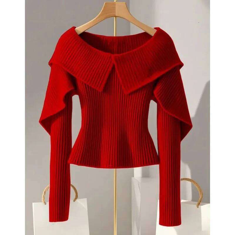 Autumn All Match Knit Tops Female Solid Color O Neck Soft Knitwear Pullover Women Long Sleeve Loose Sweater New Z260313