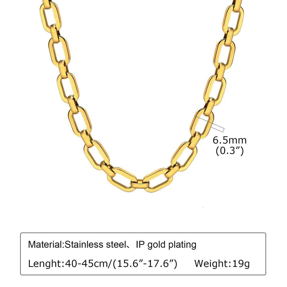 Big Chunky Necklace, Thick Paperclip Link Necklace for Women,Fashion Neck Chain Waterproof Jewelry H260312
