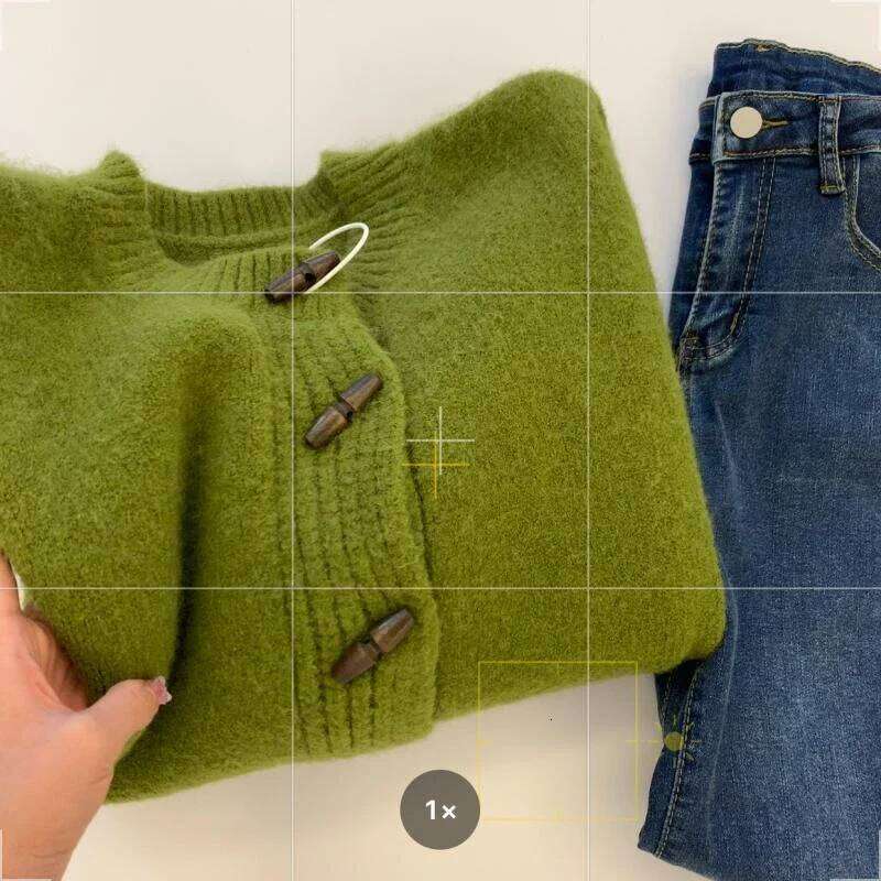 Sweater for Women Fall Winter Clothing Solid Color Thicked Pull Femme Ropa Mujer Fashion Knitted Oversized Cardigan Z260313