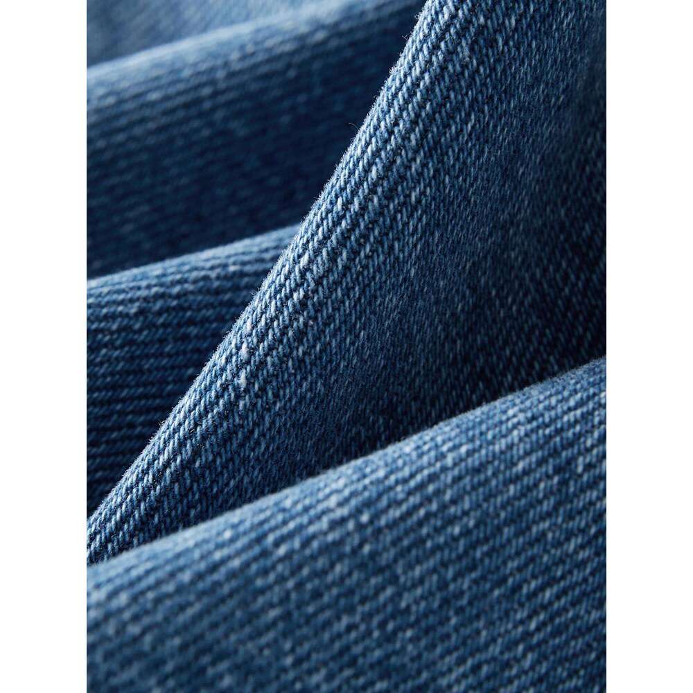 DUSHU 2025 Summer Women's Ripped Jeans - Straight Leg Non-Stretch Casual Pants High Waist Versatile Long Trousers Z260313