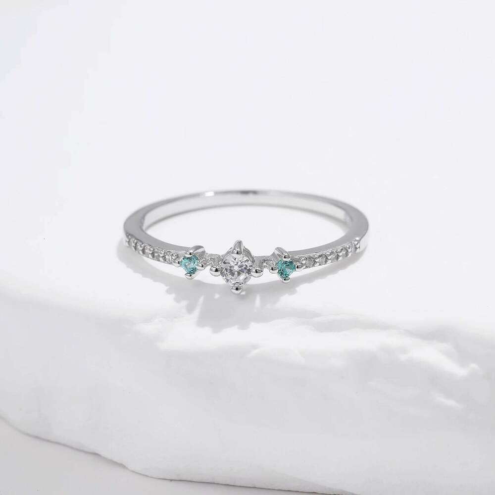MODIAN 925 Sterling Silver Simple Basic Stackable Delicate Round Stone CZ Finger Ring For Women Party Jewelry Gift H260312