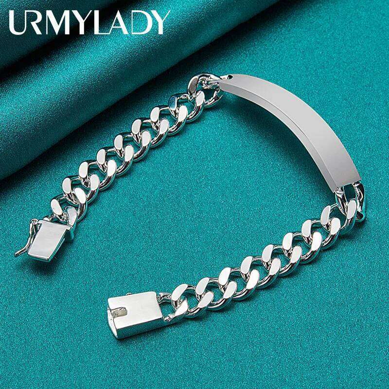 Charm 925 Sterling Silver Design Noble Pretty 10mm Mens Chain Jewelry Fashion Geometric Bracelet Factory Price Z260313