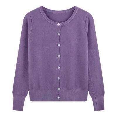 Women's Long-sleeved Cardigan Round Neckl Button Up Knitted Jacket Female Teen-girl Spring Fall French Chic Everyday Outfit Z260313