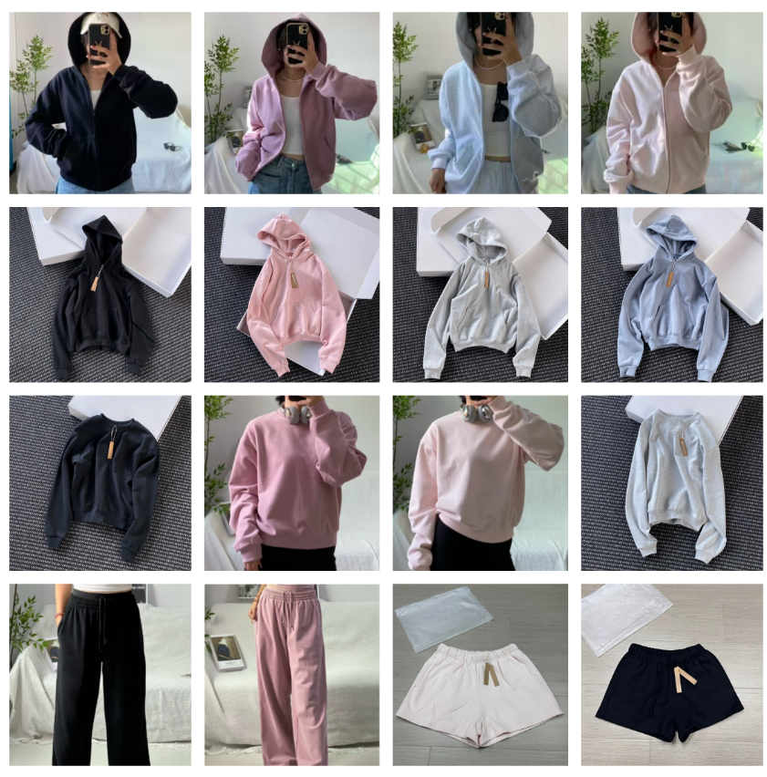 Workout Set Hoodie Pink Jacket Full Zip Sweatpants Shorts Shirt Tank Top Woman Sexy Lingerie Sport Gym Wear