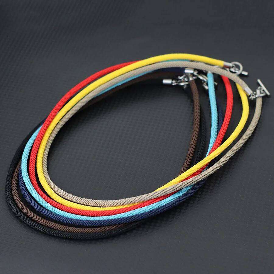 New Simple Style Men Necklace Grade A 4mm Milan Rope Stainless Steel OT Buckle Collar 18inches 24 inches Lucky Red Thread Colar H260312