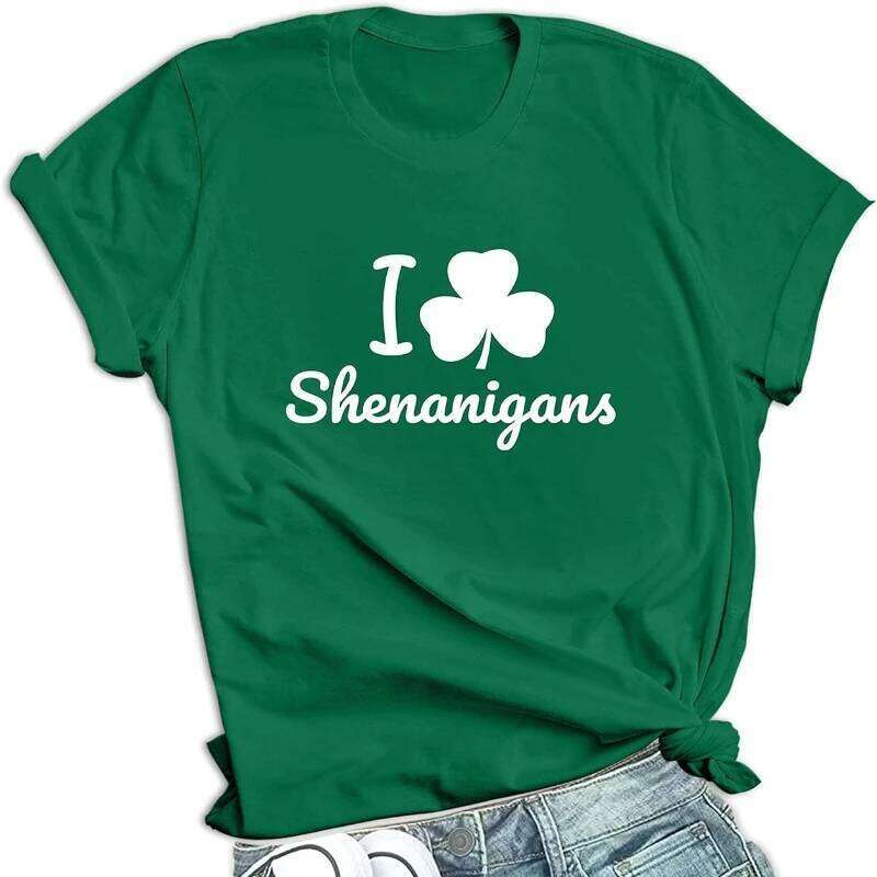 St Women Magically Delicious Shenanigans Shamrock Patty's Irish Saint Patricks Day Outfits Y2k Tops T Shirt Z260314