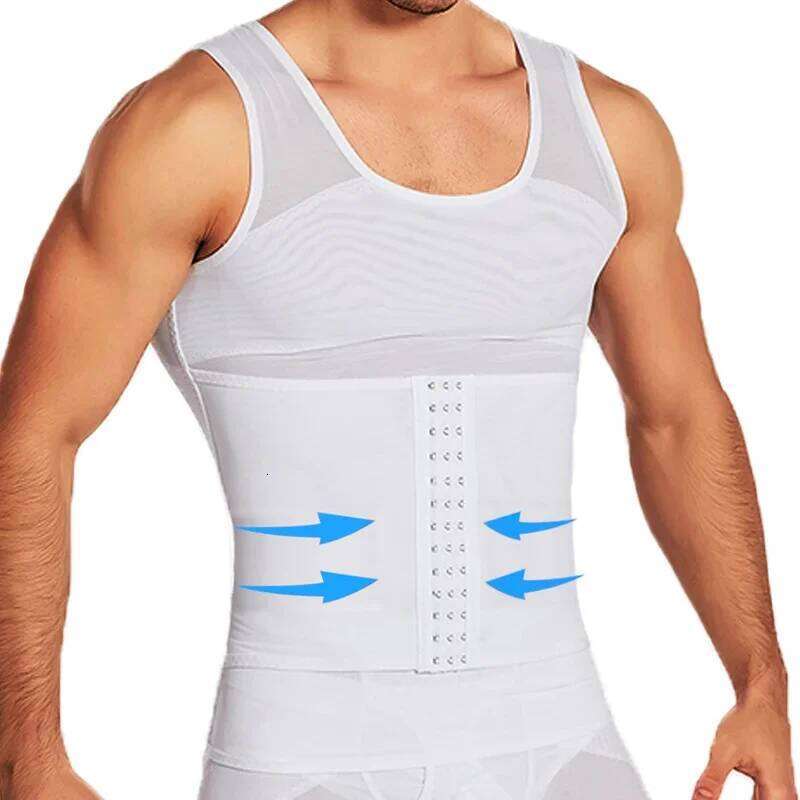 Mens Compression Vest Body Shaper Abdomen Tummy Slimming Sheath Shapewear Gynecomastia Underwear Corset Waist Tank Tops 26Y0312