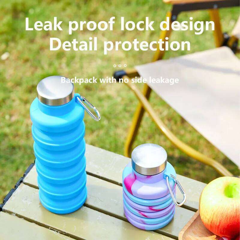 1Pcs Collapsible Water Bottle, Reuseable BPA Free Silicone Foldable Bottles Portable Hiking Cup For Outdoor Mountaineering Tours Z260313