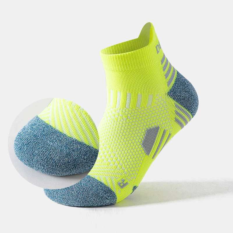 3 Pairs Marathon Socks Men Women Professional Sport Ankle Running Socks Thickened Cushioned Tube Low Cut Fitness Short Sock Mesh D260313