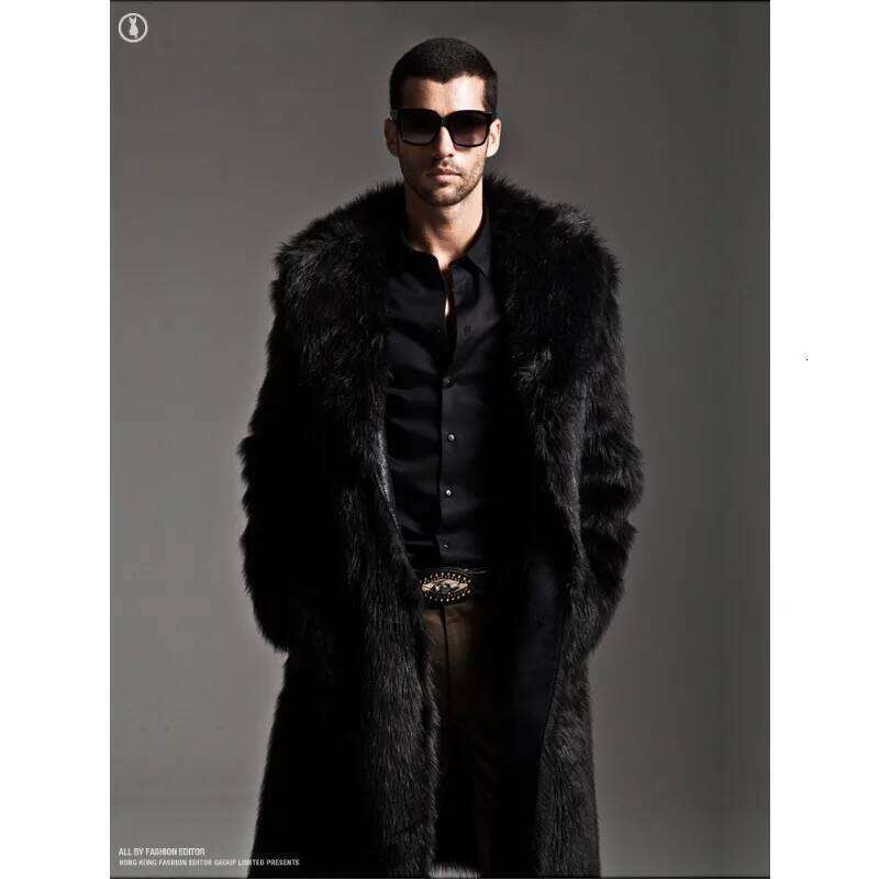 Outcoat New Autumn and Winter European American Warm Copy Fur Coat Men's Loose Long Faux Mink Outerwear Z260313