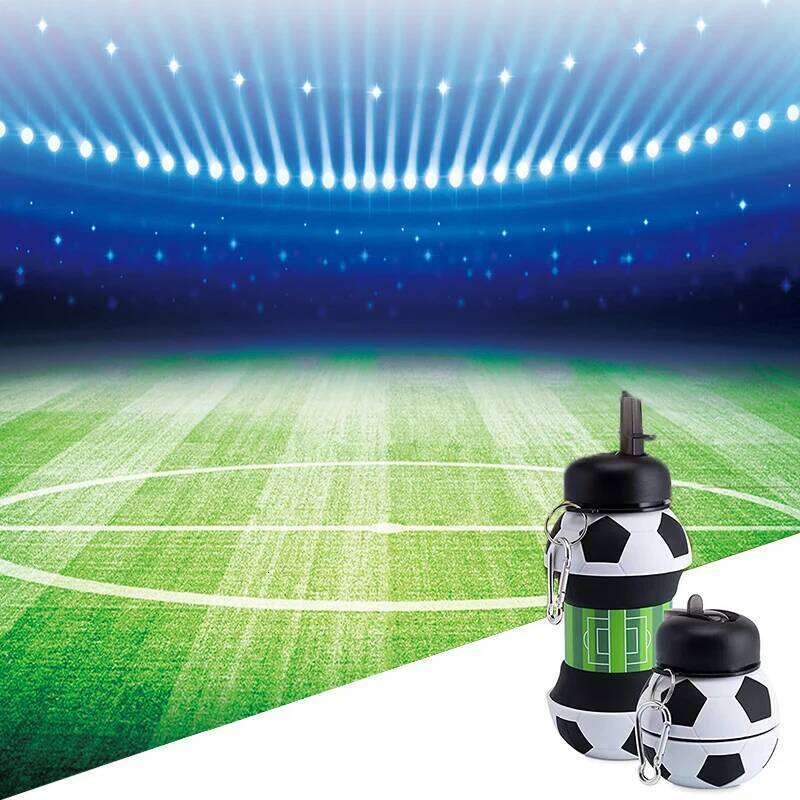 550ml Silicone Foldable Water Bottle, Football, Basketball, Tennis, Portable Kettle, Travel, Picnic, New Year, Adult, Children Z260314