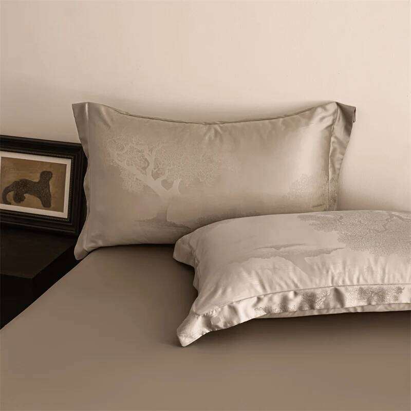 Bedding 600TC Lyocell Bamboo Fiber Jacquard Soft Silky Cooling Duvet Cover Set Flat/Fitted Bed Sheet Pillowcases 4Pcs H260312 - view 7