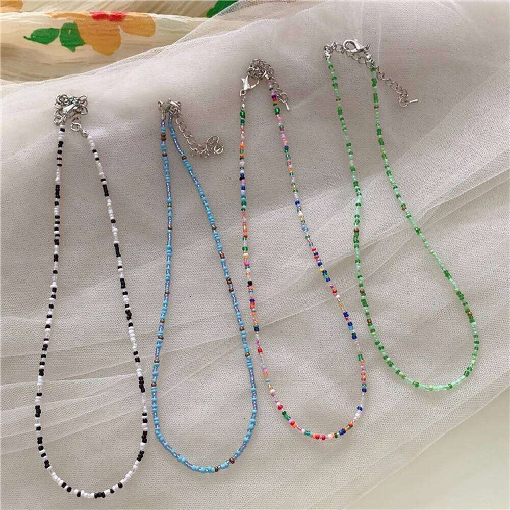 Bohemia Simple Seed Beads Strand Choker Necklace String Collar Charm Colorful Handmade for Women 2024 Fashion Jewelry Gifts H260312