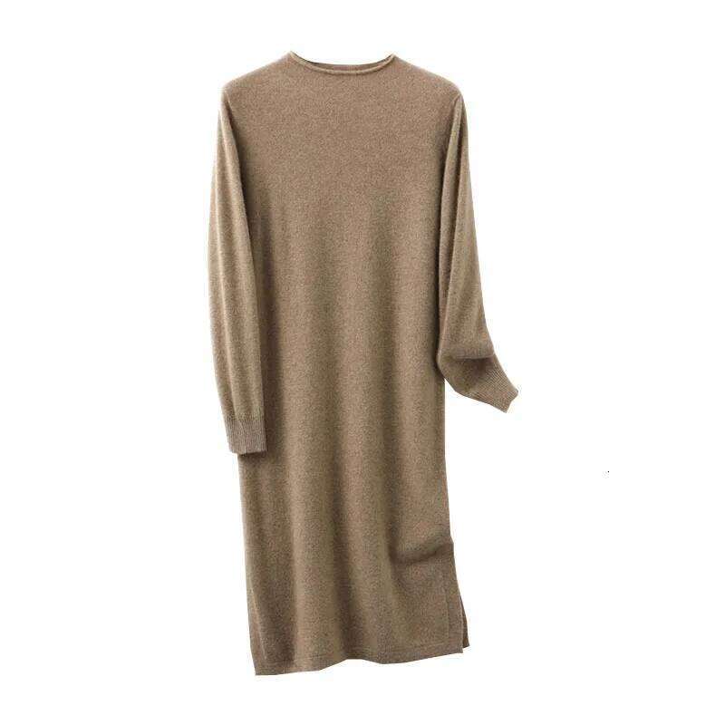 Tailor Sheep 100% Merino Wool Knitted Sweater Dress for Women Winter/Autumn O-Neck Female Dresses Long Style Jumper Girl Clothes Z260313