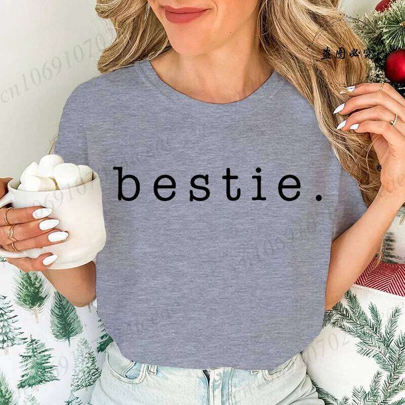 Retro Besties Best Friends T-Shirt,Besties Shirt, BFF Matching T-Shirts,short Sleeve Women T-Shirts,summer Fashion Tops Z260314